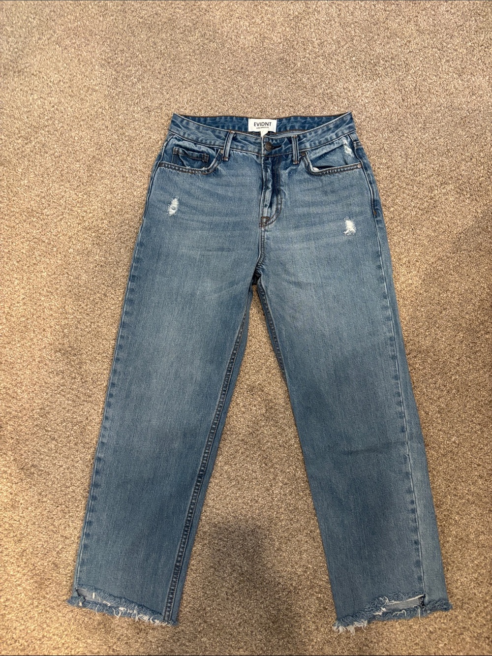 EVIDNT Women's Straight-Leg Jeans in Light Blue Wash